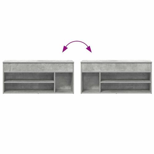 Skobænk 102x30,5x45 cm konstrueret træ betongrå