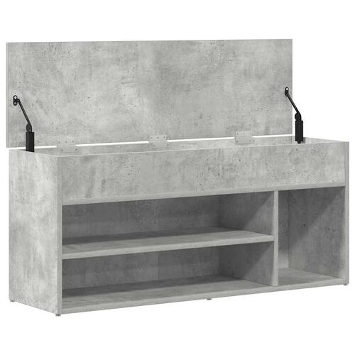 Skobænk 102x30,5x45 cm konstrueret træ betongrå