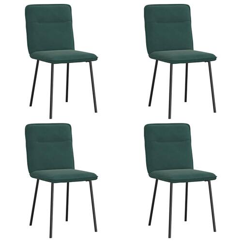 Spisebordsstole 4 stk. velour mørkegrøn