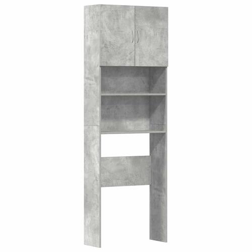 Vaskemaskineskab 64x24x190 cm konstrueret træ betongrå
