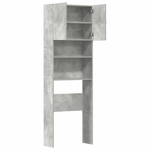 Vaskemaskineskab 64x24x190 cm konstrueret træ betongrå
