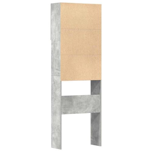 Vaskemaskineskab 64x24x190 cm konstrueret træ betongrå