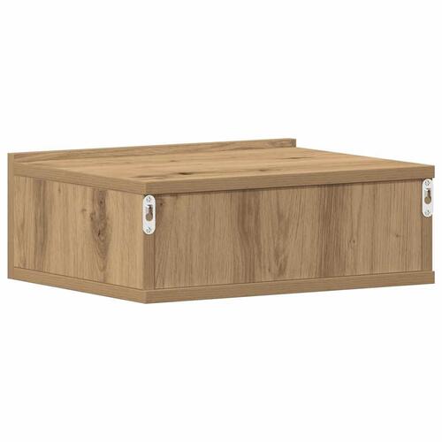 Væghængt natbord 40x32x15 cm konstrueret træ kunsteg