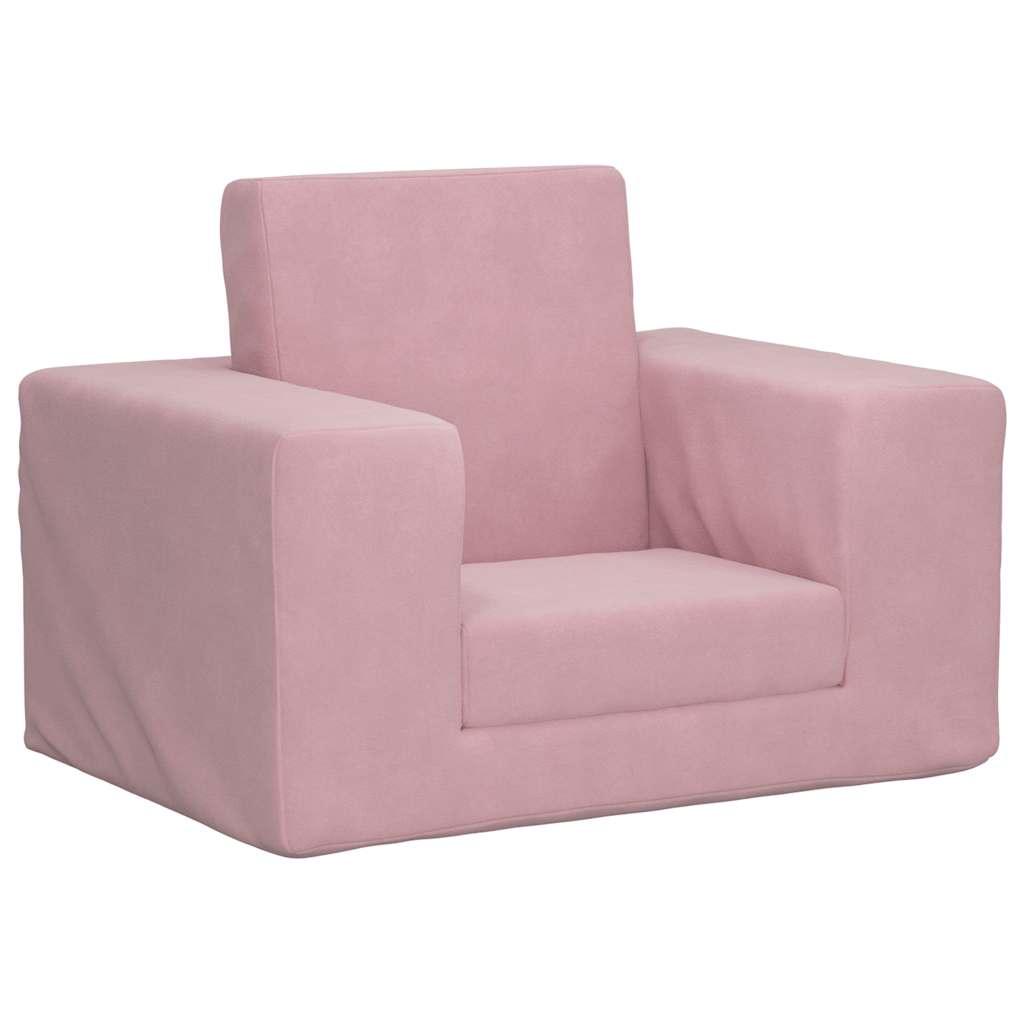 Sofaseng til børn blødt plys lyserød