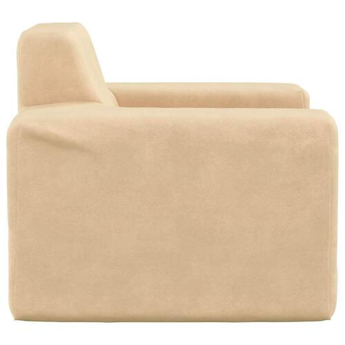 Sofa til børn blødt plys cremefarvet