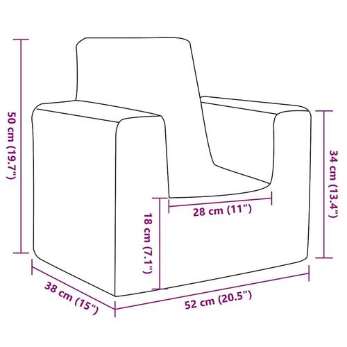 Sofa til børn blødt plys blå