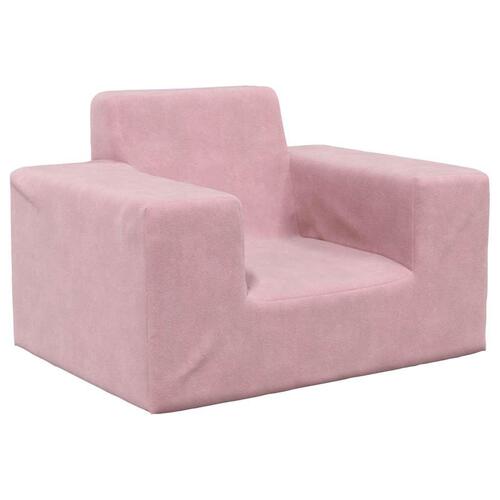 Sofa til børn blødt plys lyserød