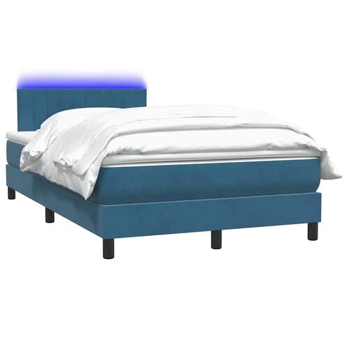 Kontinentalseng med madras 120x210 cm fløjl mørkeblå