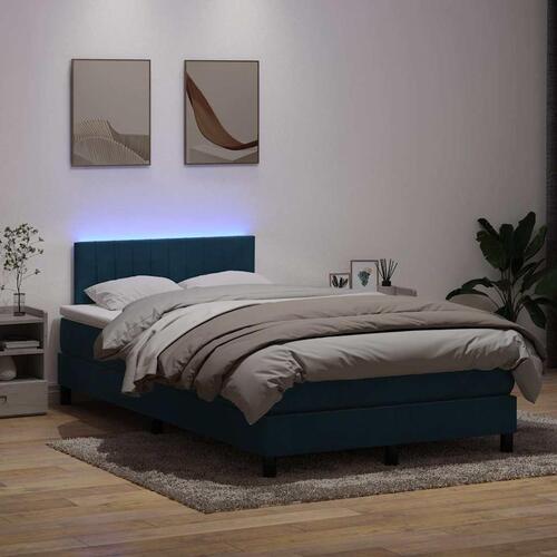 Kontinentalseng med madras 120x210 cm fløjl mørkeblå
