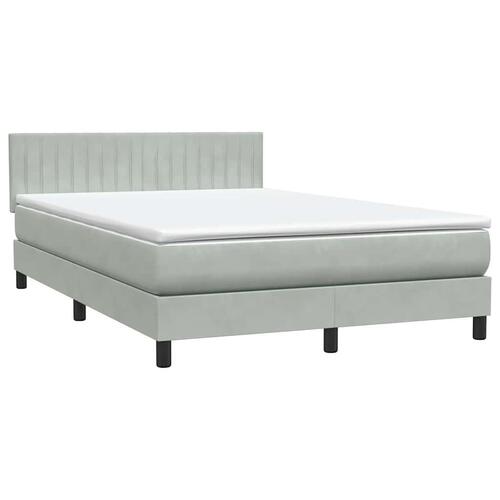 Kontinentalseng med madras 140x210 cm fløjl lysegrå
