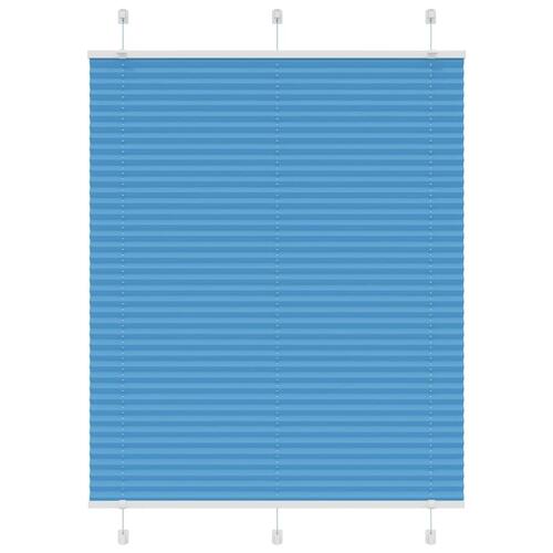 Plisségardin Blå 105x100 cm Stofbredde 104,4 cm Polyester