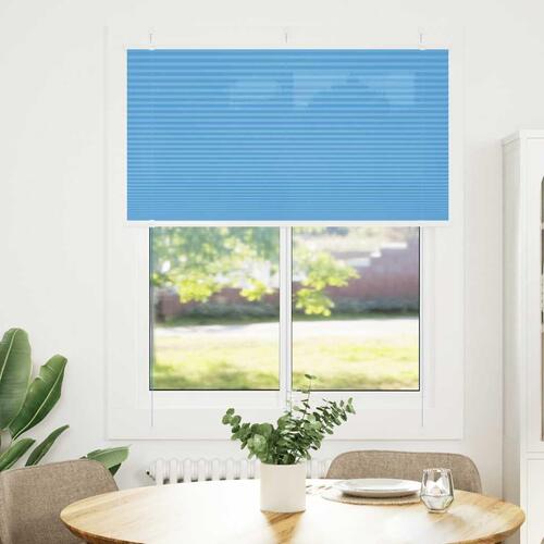 Plisségardin Blå 105x100 cm Stofbredde 104,4 cm Polyester