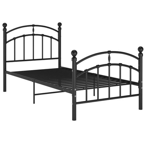 Sengestel 90x200 cm metal sort