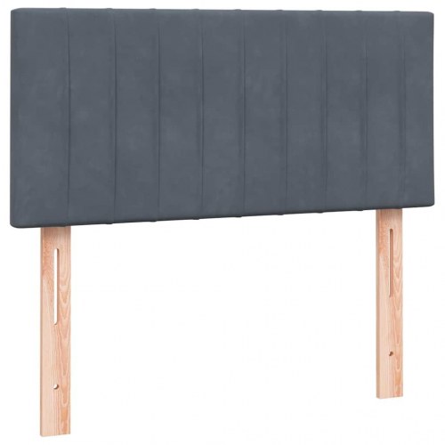 Kontinentalseng med madras i fløjl - mørkegrå 80 × 210 cm
