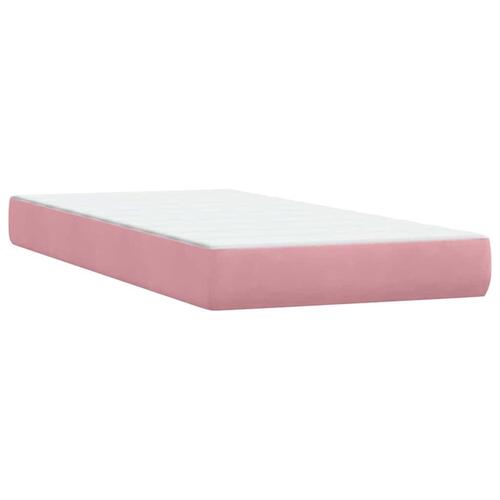 Kontinentalseng med madras lyserød 90x210 cm fløjl