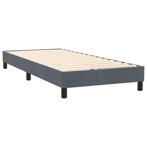 Kontinentalseng med madras mørkegrå 80x210 cm fløjl