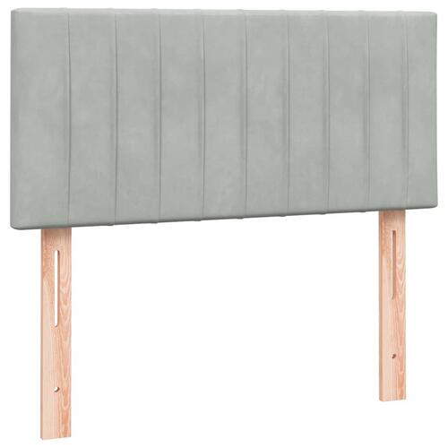 Kontinentalseng med madras lysegrå 90x220 cm fløjl