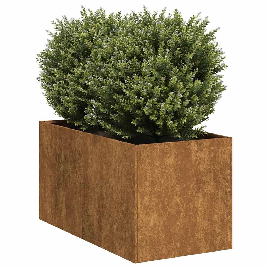 Plantekasse rustfarvet 40x80x40 cm forvitringsstål