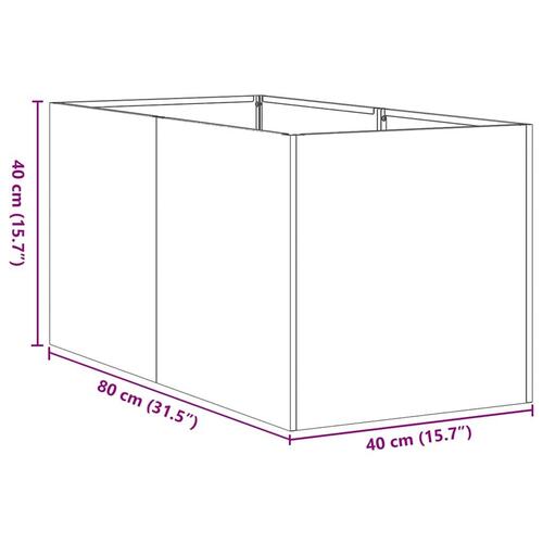 Plantekasse rustfarvet 40x80x40 cm forvitringsstål