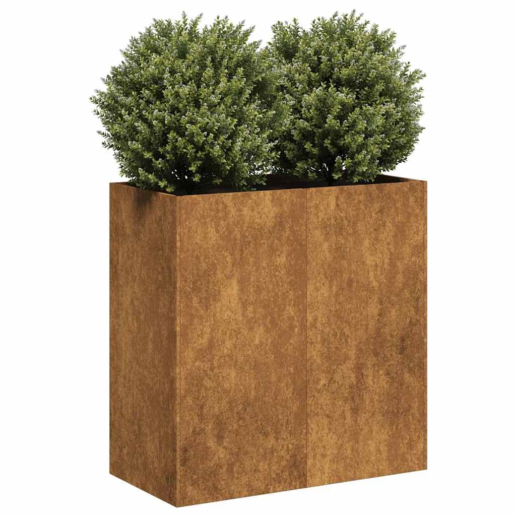Plantekasse rustfarvet 80x40x80 cm forvitringsstål