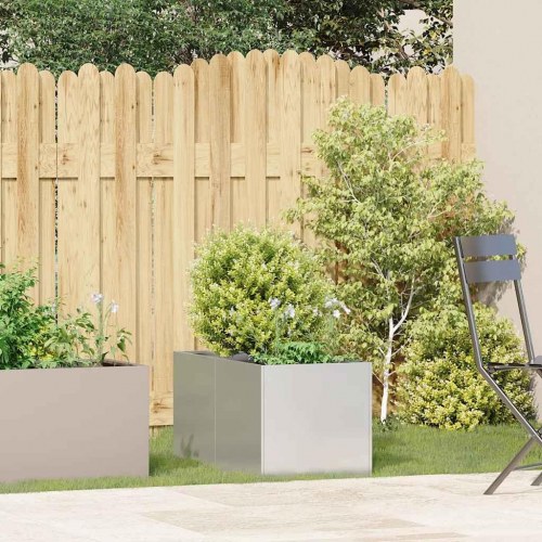 Plantekasse i rustfrit stål 40 × 80 × 40 cm - højbed til have og terrasse