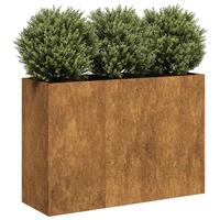 Plantekasse rustfarvet 120x40x80 cm forvitringsstål