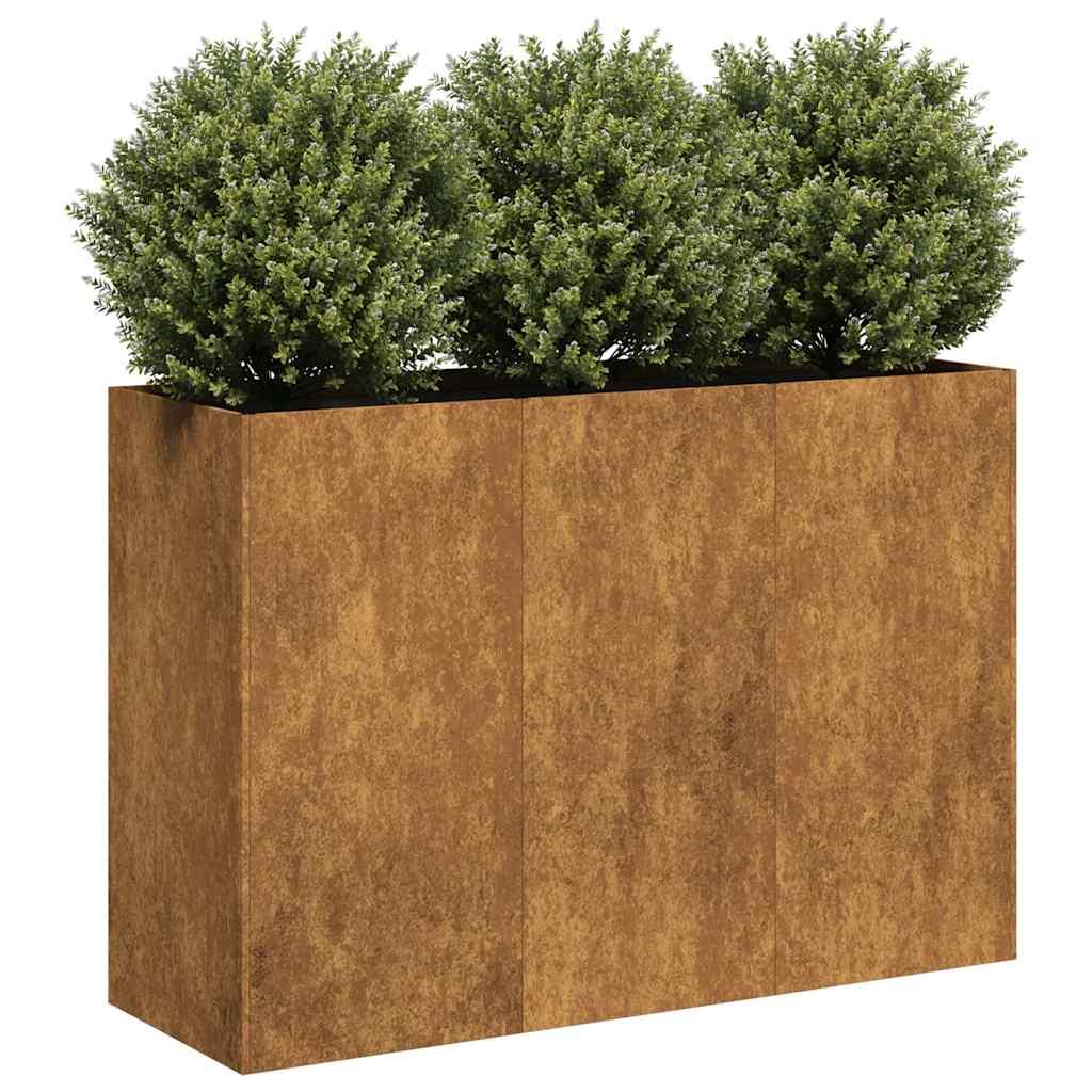 Plantekasse rustfarvet 120x40x80 cm forvitringsstål