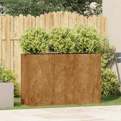 Plantekasse rustfarvet 120x40x80 cm forvitringsstål