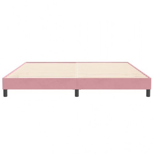 Sengeramme i fløjl - 200 × 210 cm, lyserød (uden madras)