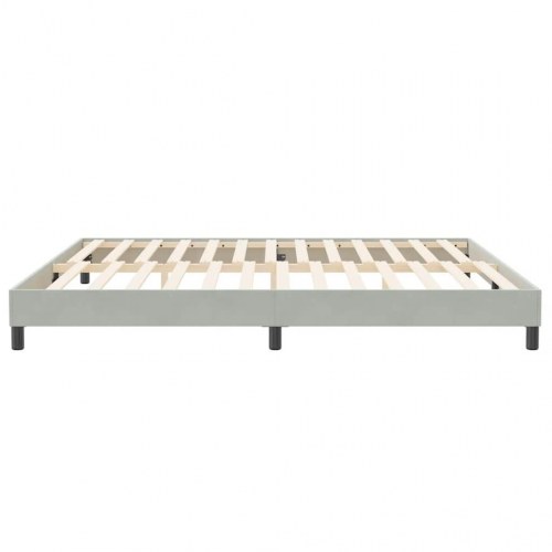 Sengeramme i fløjl - 200 x 210 cm, lysegrå