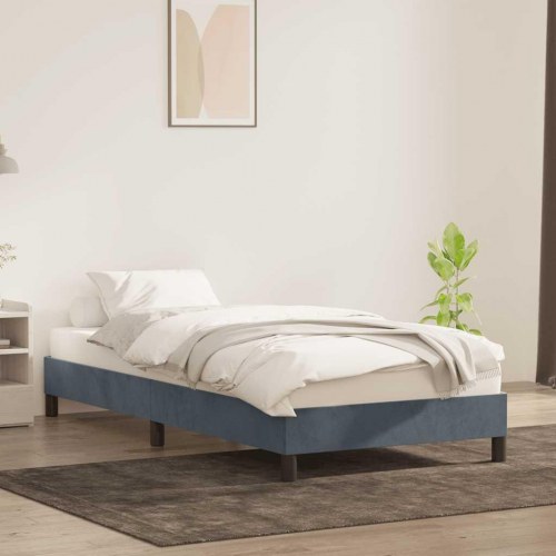 Sengeramme i fløjl - 100 x 210 cm, mørkegrå