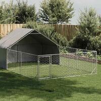 Udendørs hundegård med løbegård 6x3x1,9 m Galvaniseret stål