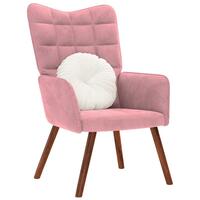 Lænestol fløjl pink