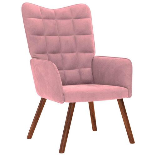 Lænestol fløjl pink