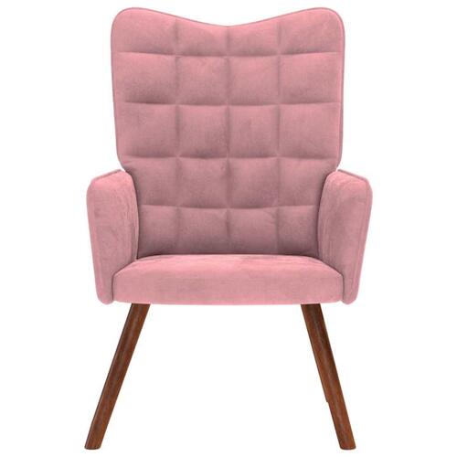 Lænestol fløjl pink