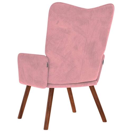Lænestol fløjl pink