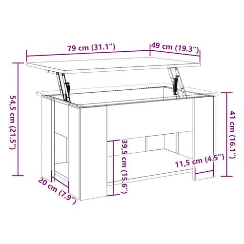 Sofabord 79x49x41 cm konstrueret træ kunsteg