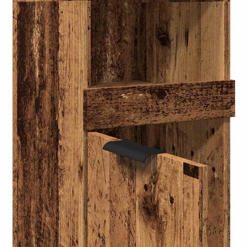 Badeværelsesskab 32x34x188,5 cm konstrueret træ gammelt trælook