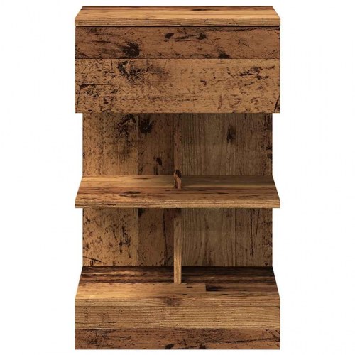 Sengeborde 2 stk. - 40×35×65 cm i konstrueret træ, gammelt trælook