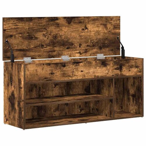 Skobænk 102x30,5x45 cm konstrueret træ røget egetræsfarve