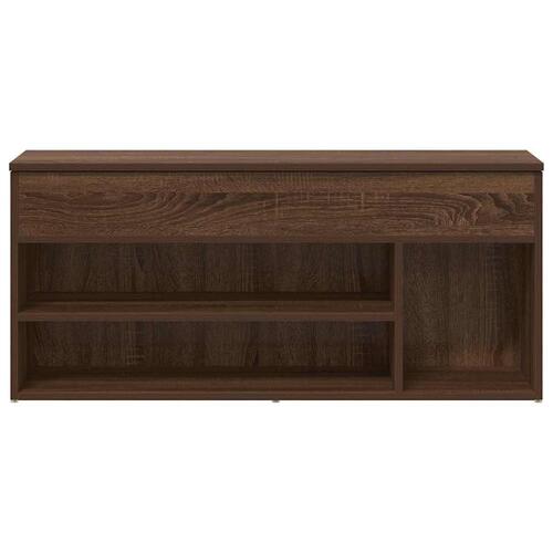Skobænk 102x30,5x45 cm konstrueret træ brun egetræsfarve