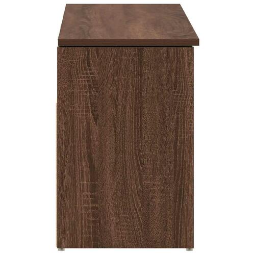 Skobænk 102x30,5x45 cm konstrueret træ brun egetræsfarve