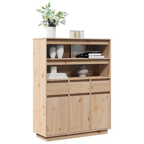 Højskab 89x34x116,5 cm massivt fyrretræ