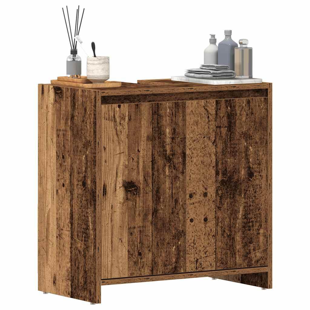 Underskab til håndvask 60x30x60 cm konstrueret træ gammelt træ