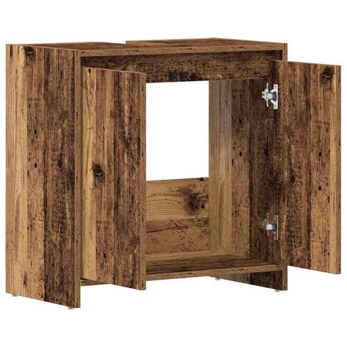 Underskab til håndvask 60x30x60 cm konstrueret træ gammelt træ
