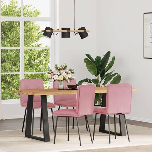 Spisebordsstole 4 stk. velour lyserød