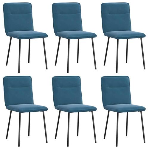 Spisebordsstole 6 stk. velour blå
