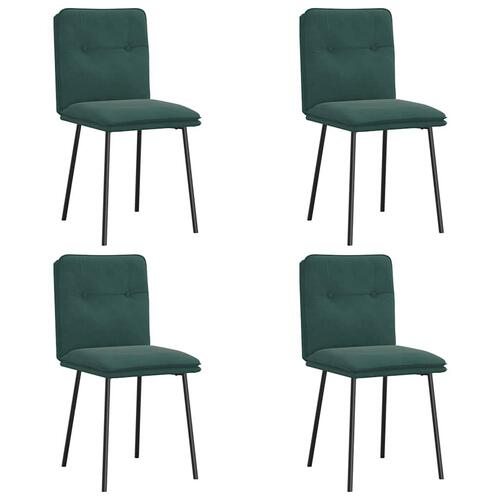 Spisebordsstole 4 stk. velour mørkegrøn