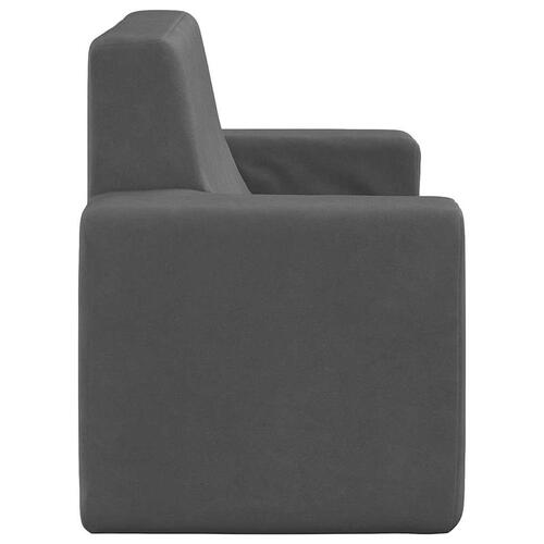 2-personers sofa til børn blødt plys antracitgrå