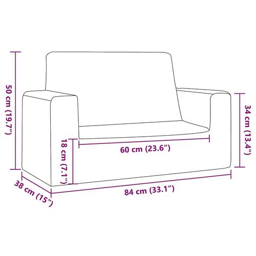 2-personers sofa til børn blødt plys antracitgrå